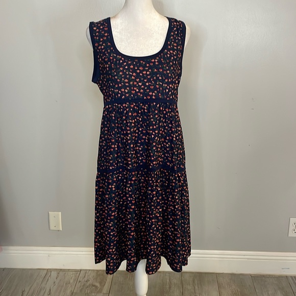 [Max Studio] Navy/Pink Floral Dress - Size Medium NWT - Picture 1 of 6